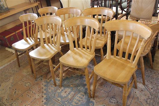 Eight pine chairs